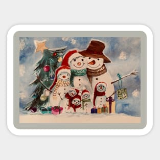 Snowman family Sticker